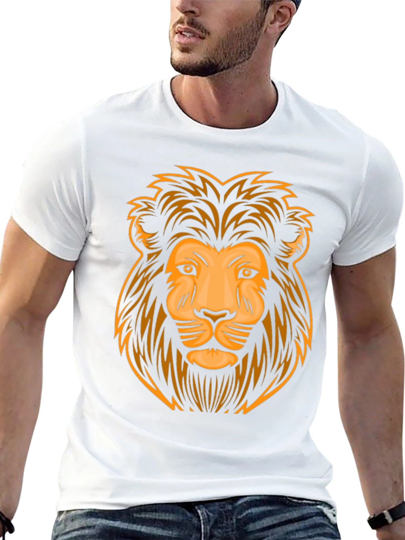 Lion Graphic Print Black T-Shirt