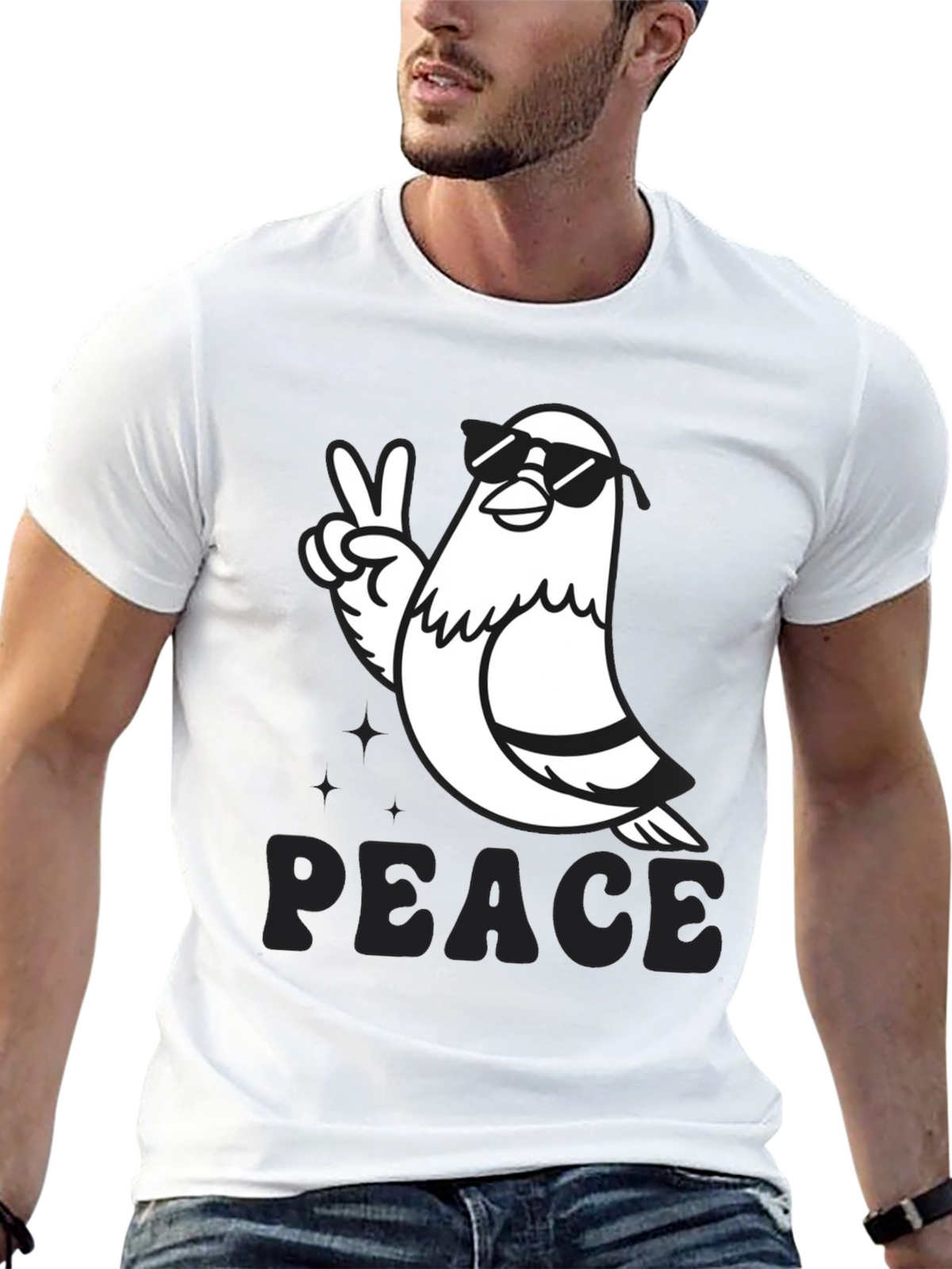 Peace Pigeon Graphic T-Shirt