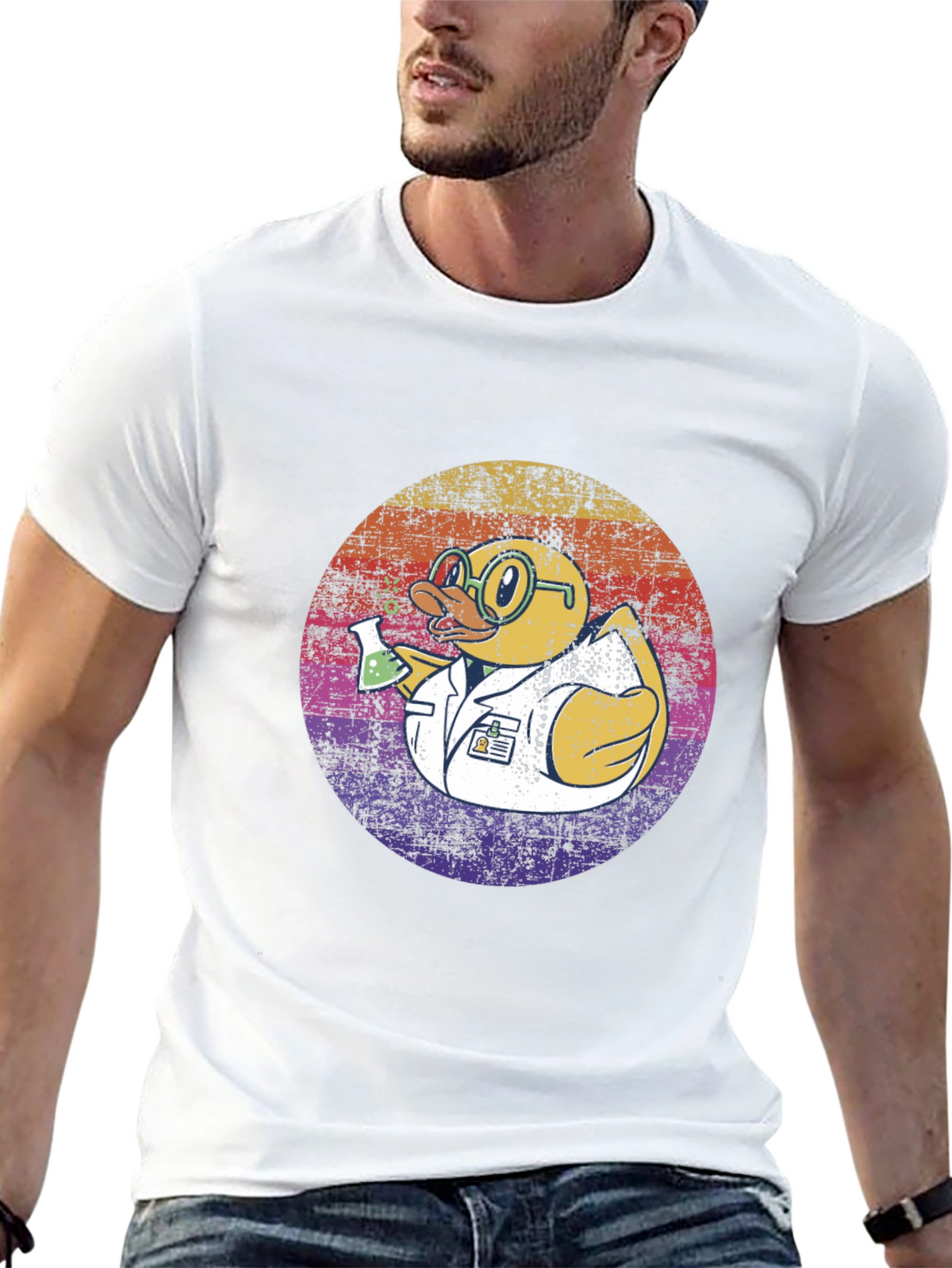 Scientist Duck T-Shirt - Retro Design