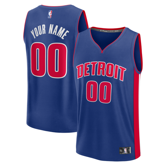 Men's Detroit Pistons  Fanatics Blue Fast Break Custom Jersey - Icon Edition