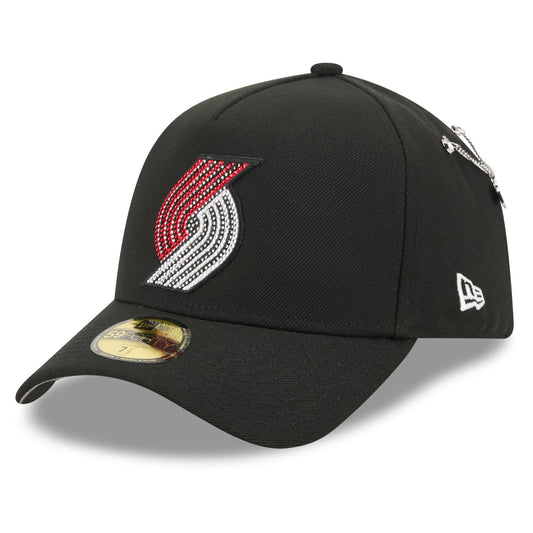Men's Portland Trail Blazers New Era Black 2026 NBA Draft On-Stage Crystal A-Frame 59FORTY Fitted Hat