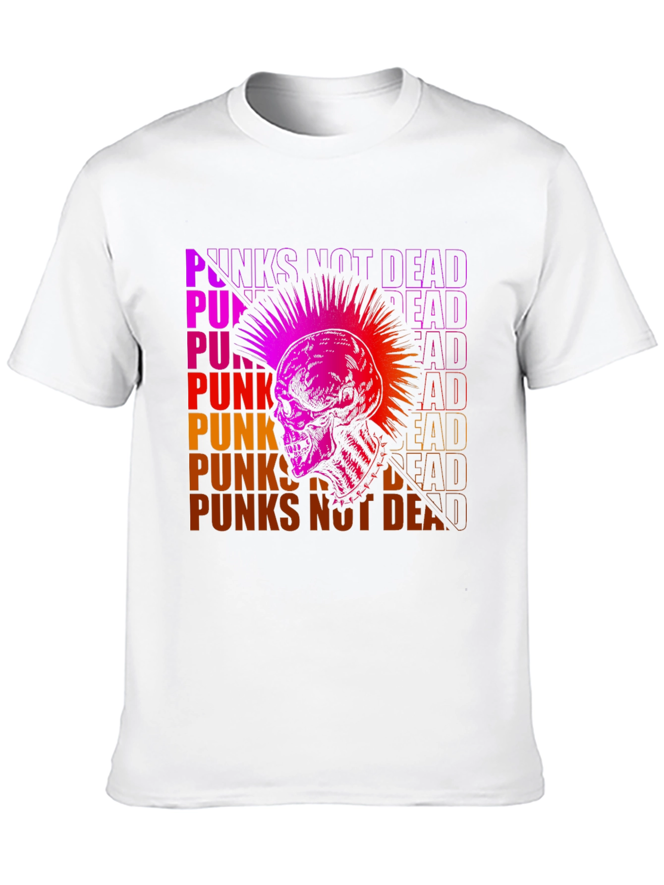 Punks Not Dead Graphic Tee - Skull Design