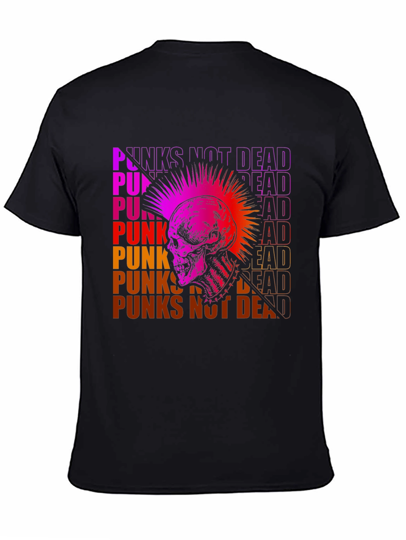 Punks Not Dead Graphic Tee - Skull Design