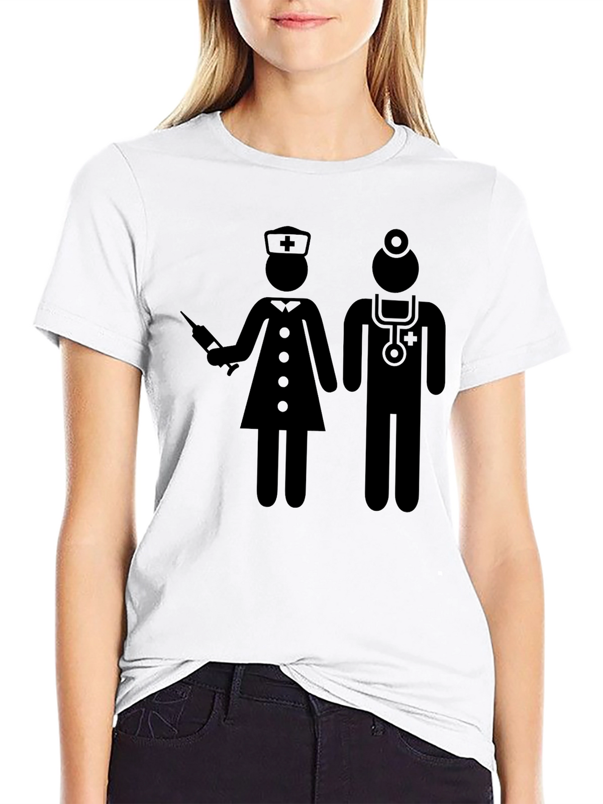 Nurse & Doctor Graphic T-Shirt - Black