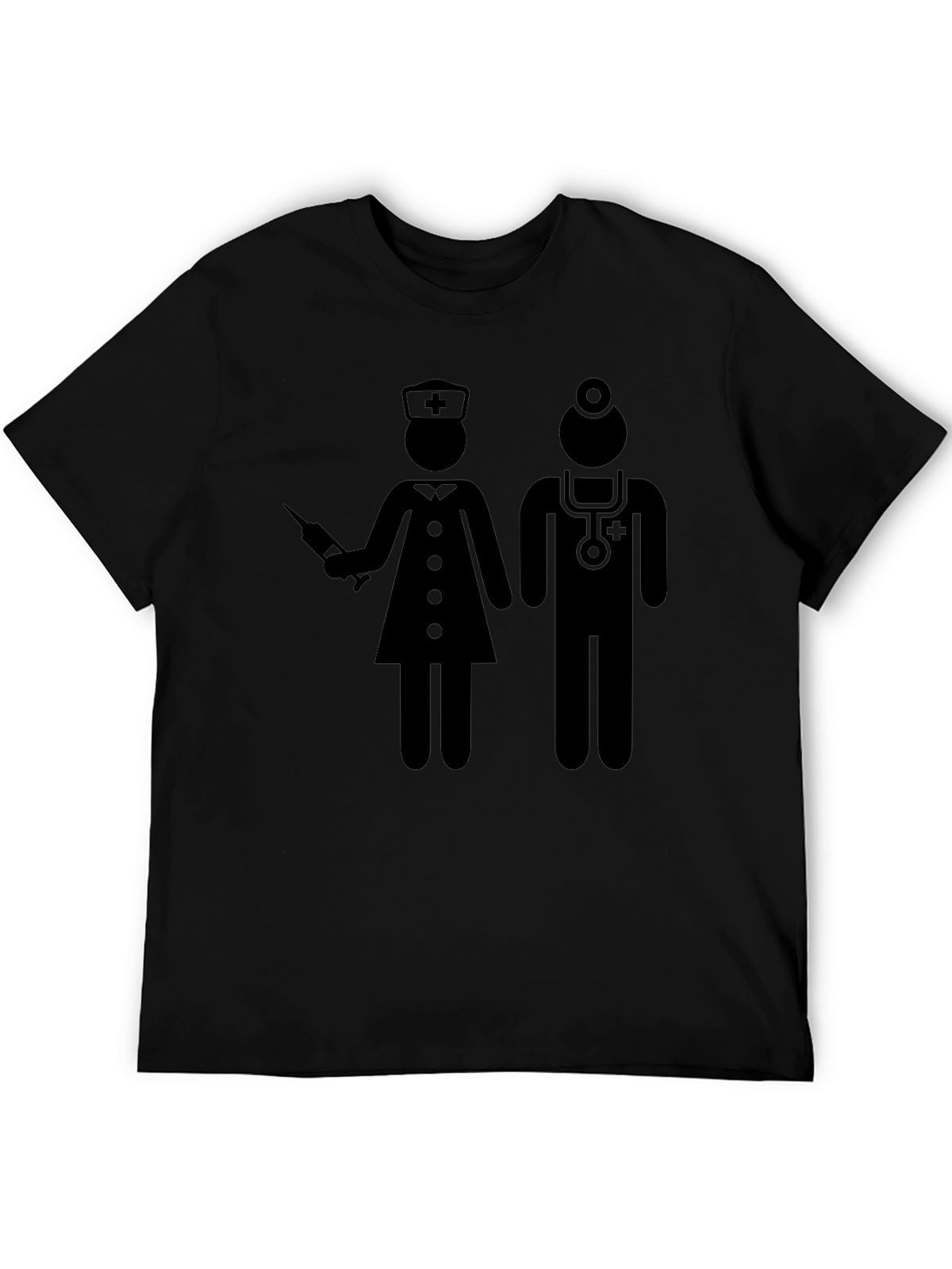 Nurse & Doctor Graphic T-Shirt - Black