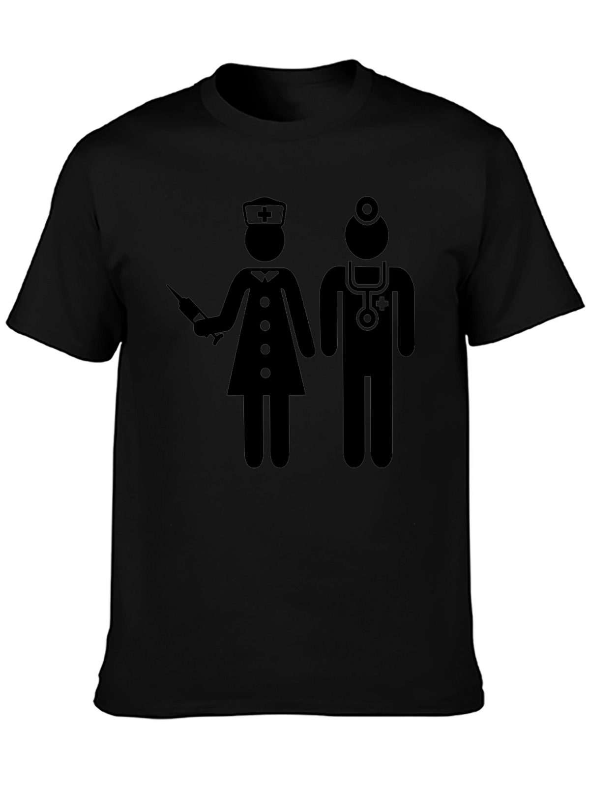 Nurse & Doctor Graphic T-Shirt - Black
