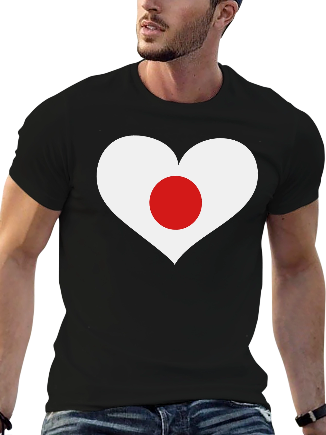 Japan Heart Flag Graphic T-Shirt