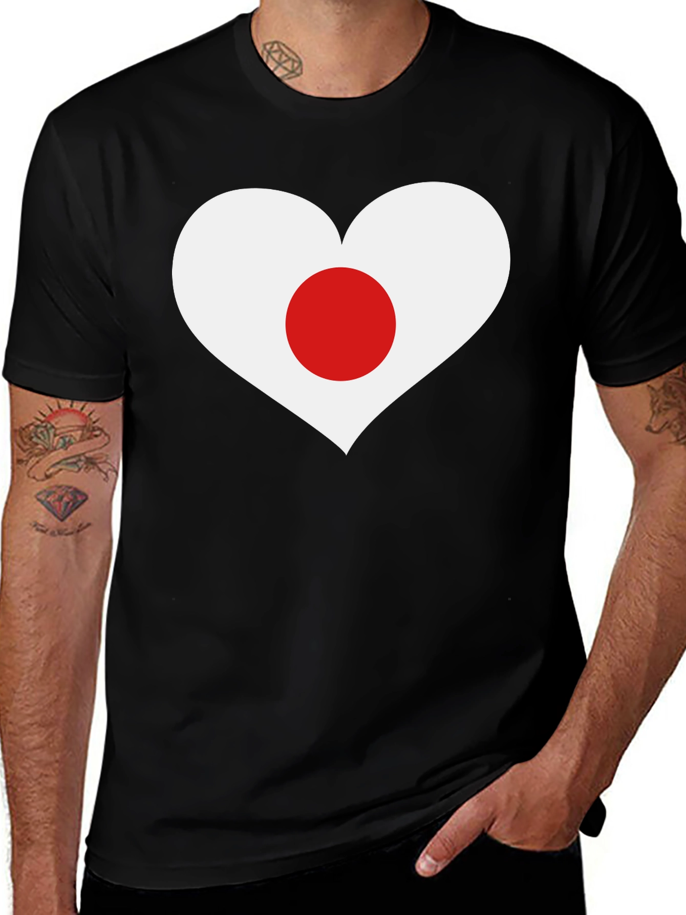 Japan Heart Flag Graphic T-Shirt