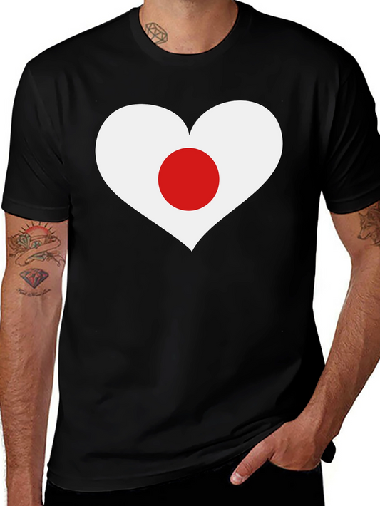 Japan Heart Flag Graphic T-Shirt