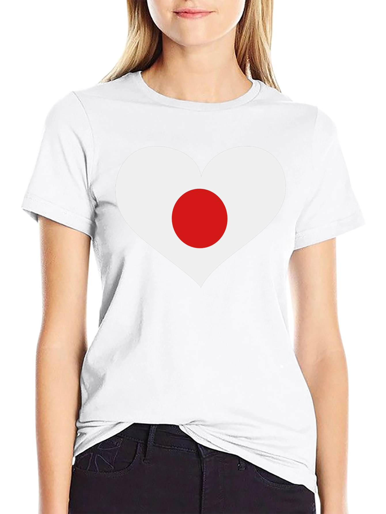 Japan Heart Flag Graphic T-Shirt