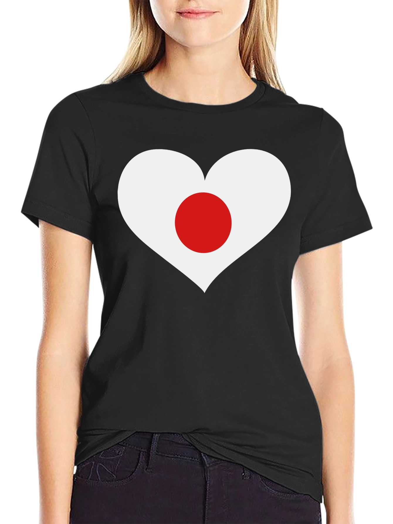 Japan Heart Flag Graphic T-Shirt