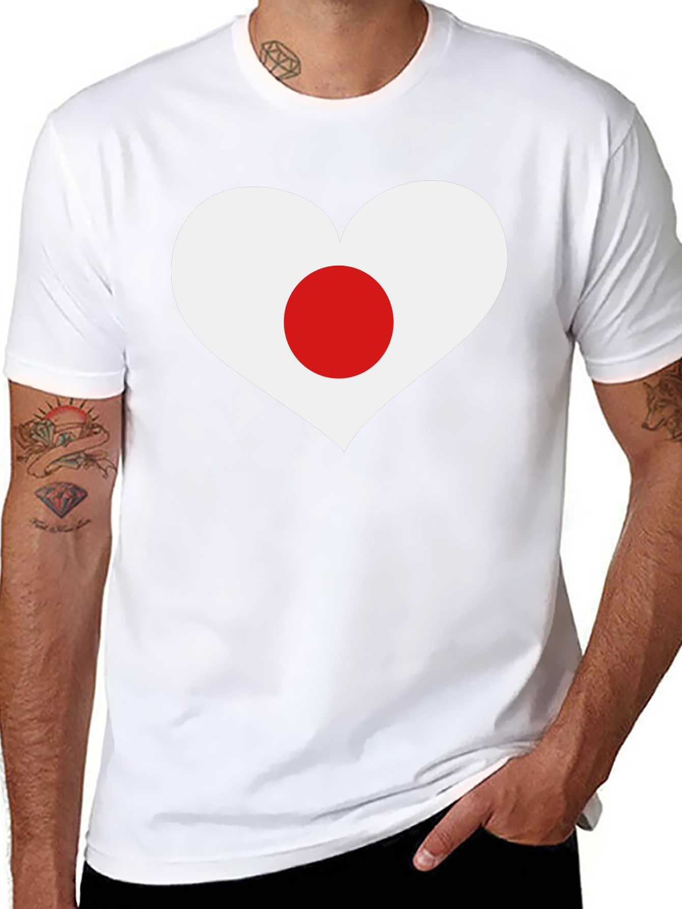 Japan Heart Flag Graphic T-Shirt