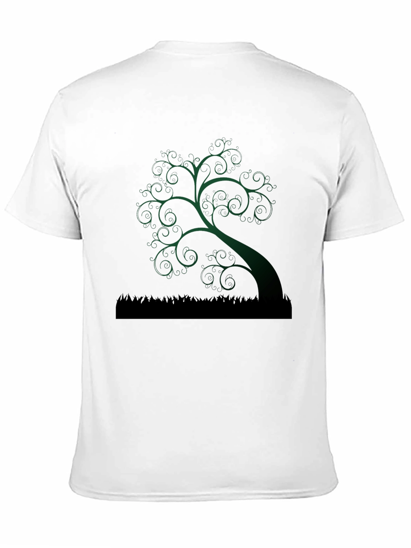 Whimsical Tree Graphic Tee - Unique Dark Green Design
