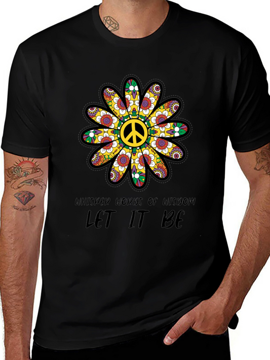 Peace Sign Flower T-Shirt - Let It Be