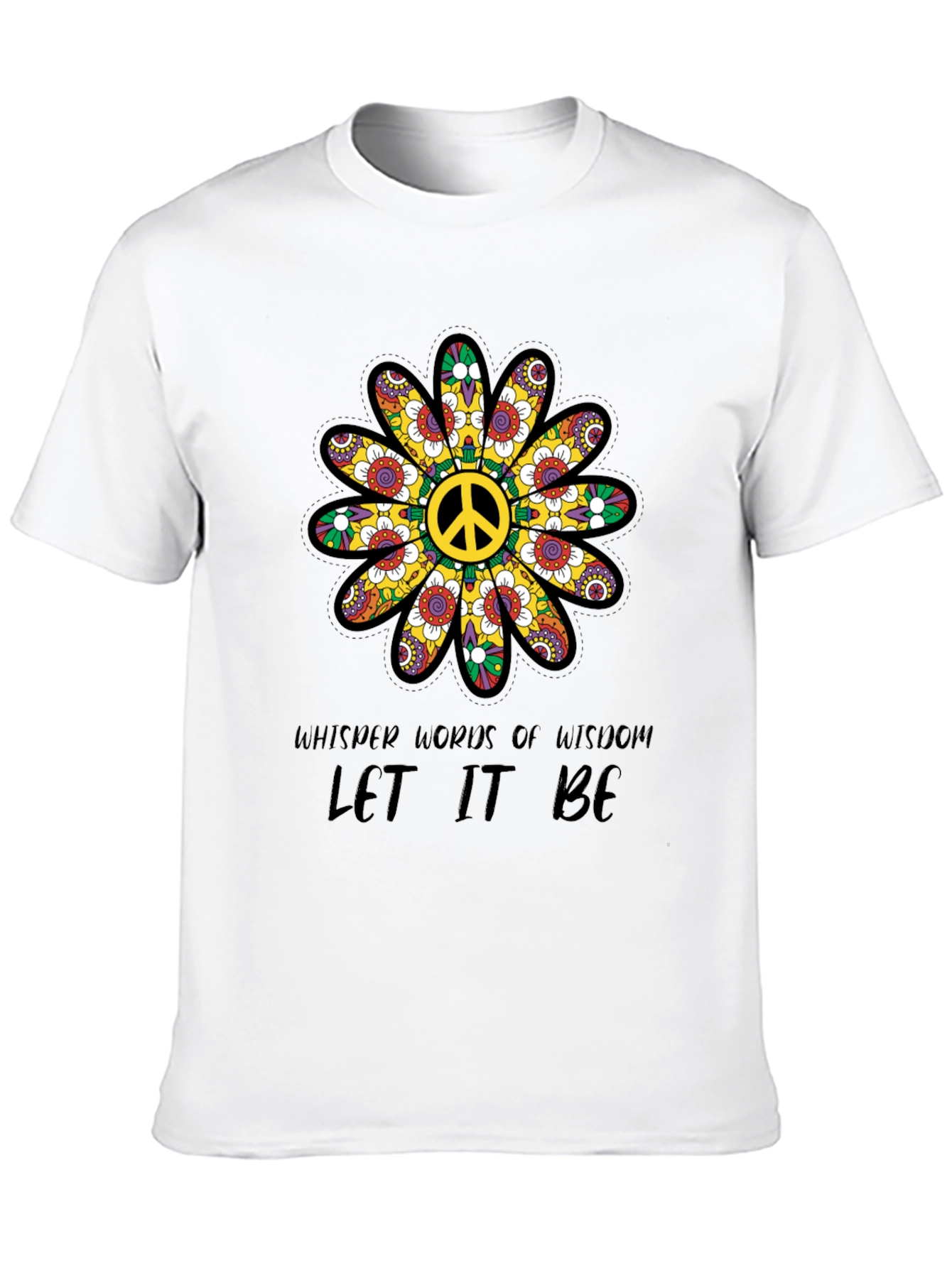 Peace Sign Flower T-Shirt - Let It Be