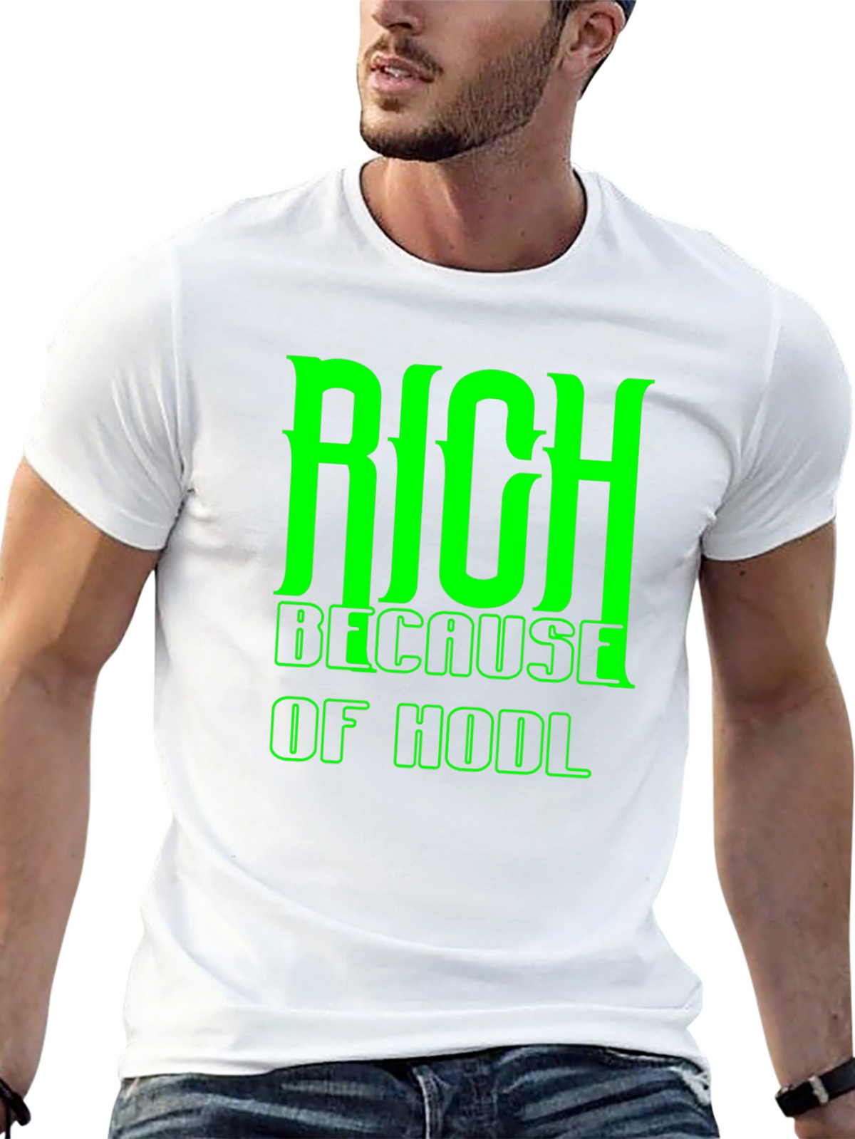 Rich Because of HODL Black T-Shirt