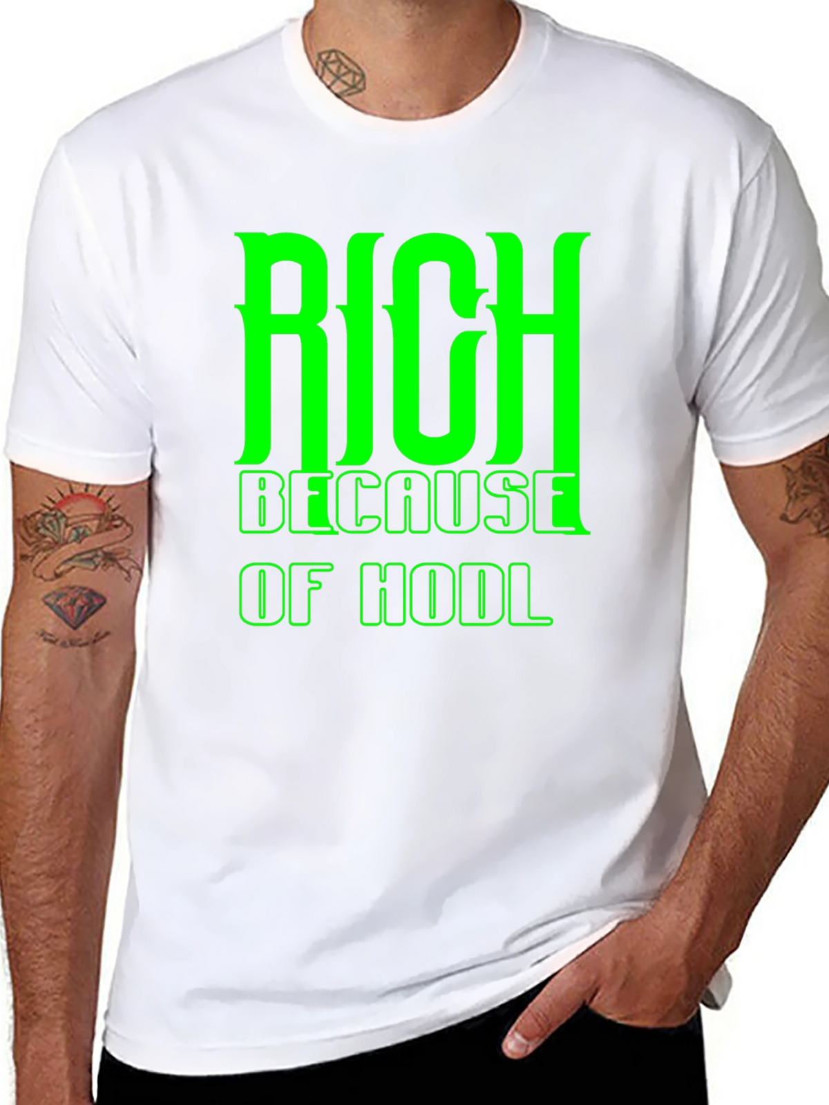 Rich Because of HODL Black T-Shirt