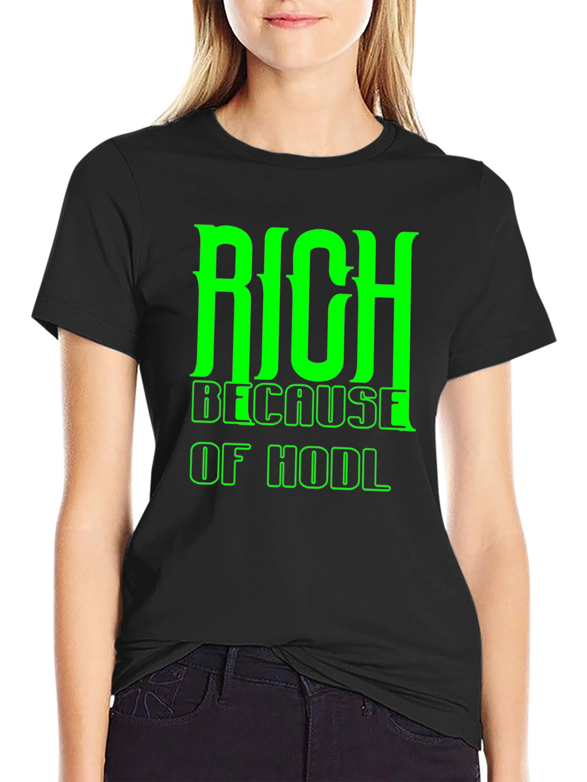 Rich Because of HODL Black T-Shirt