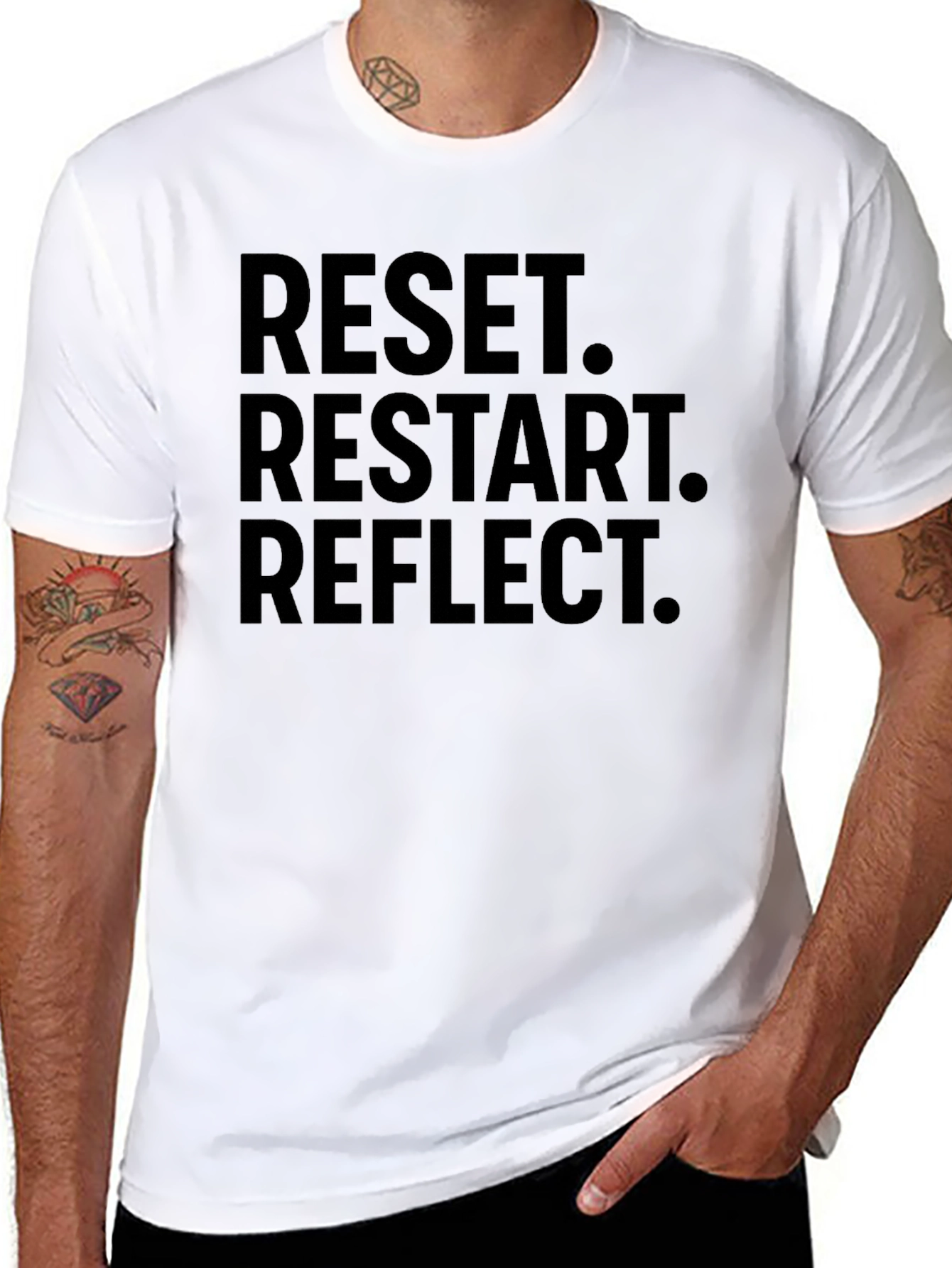 Reset Restart Reflect Graphic Tee - Black