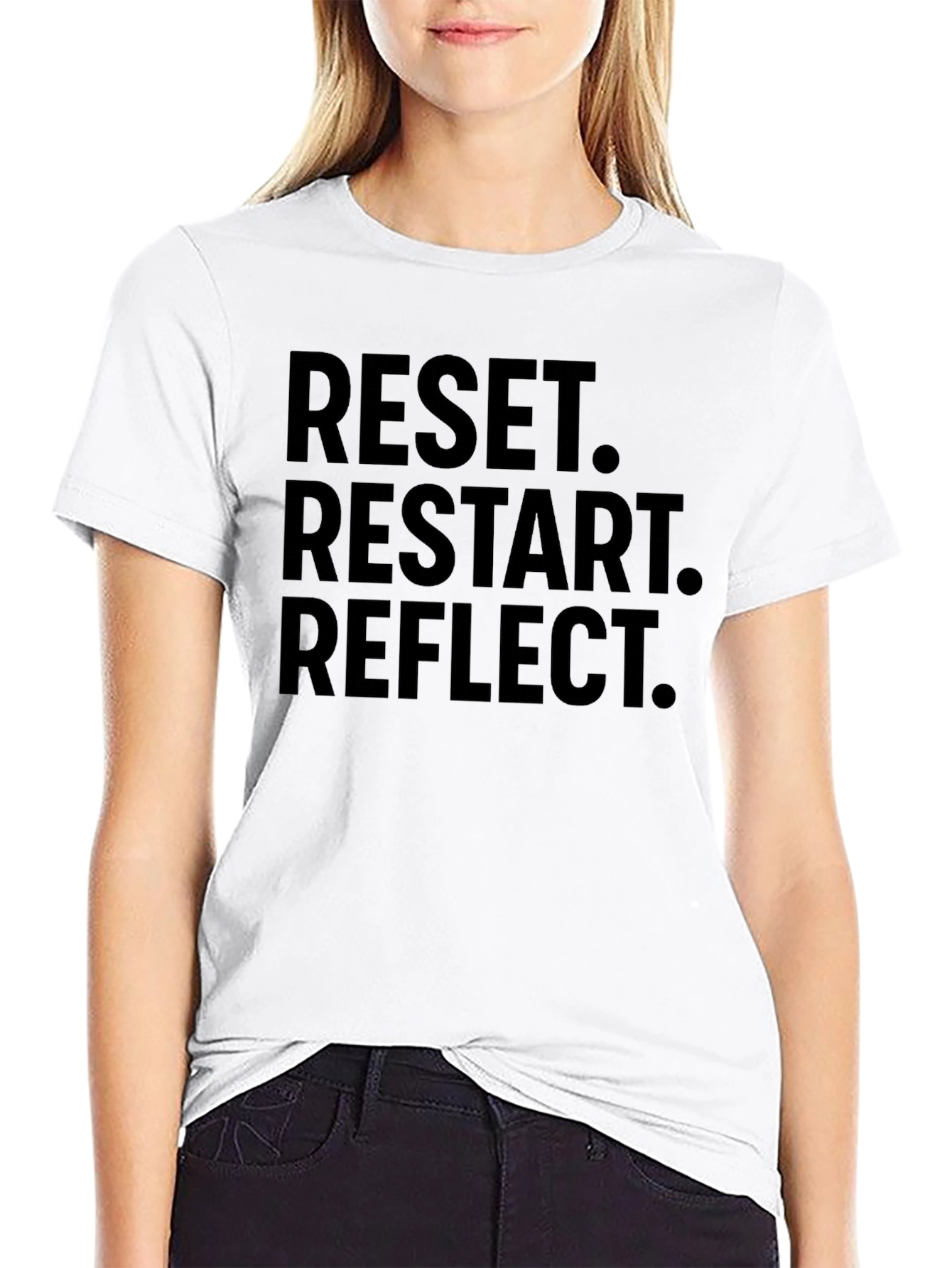 Reset Restart Reflect Graphic Tee - Black