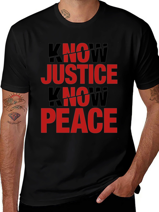 Know Justice Know Peace Graphic Tee - Black