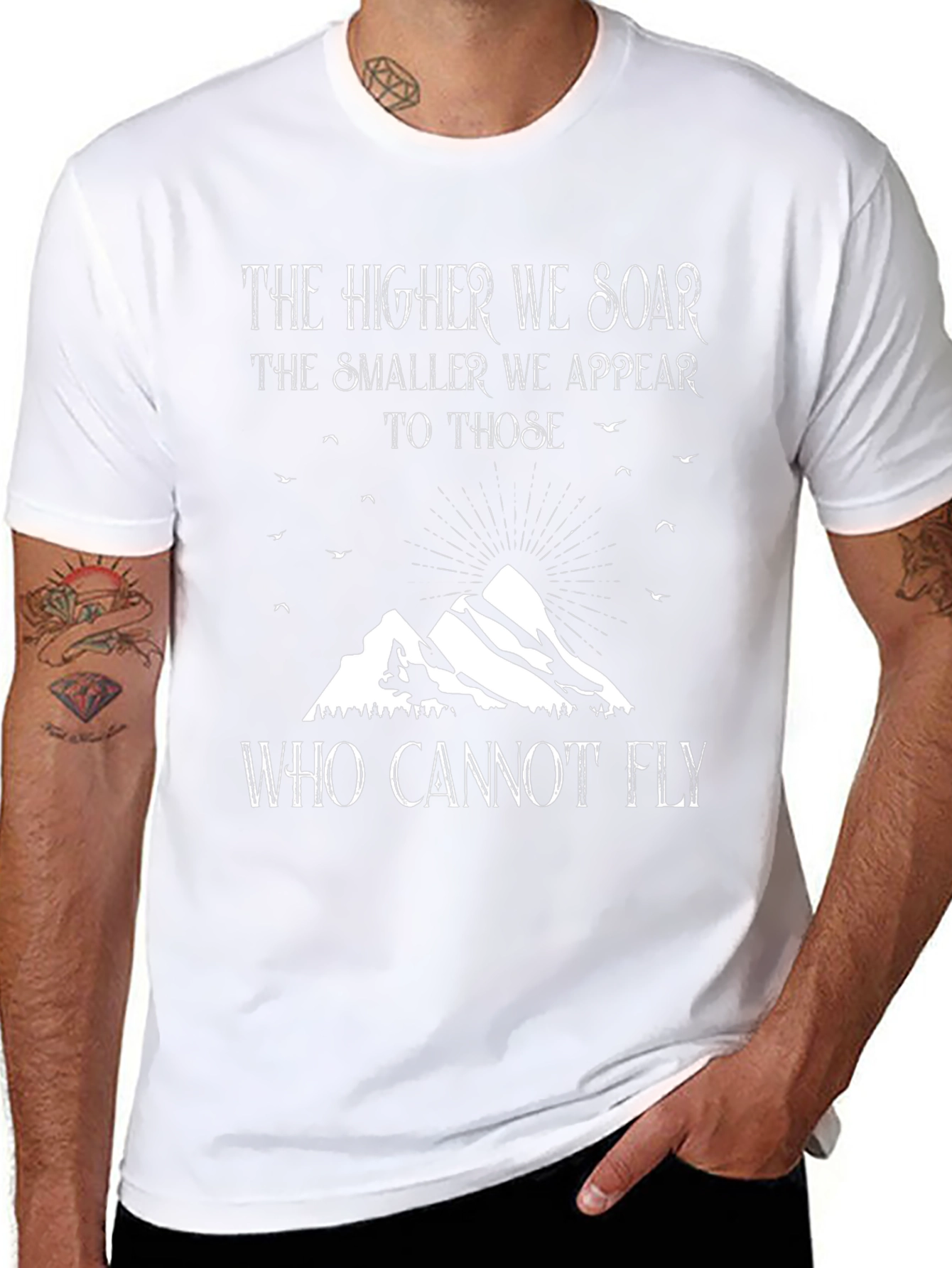 Soar Above T-Shirt - Inspiring Mountain Design