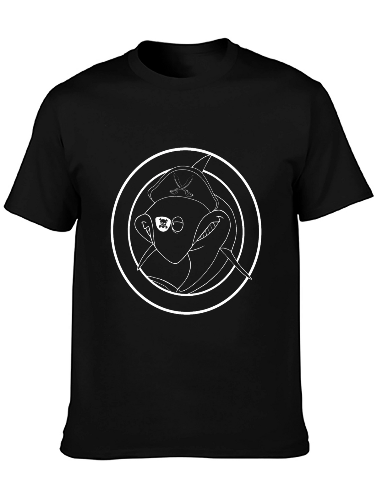 Pirate Monkey Graphic Black T-Shirt