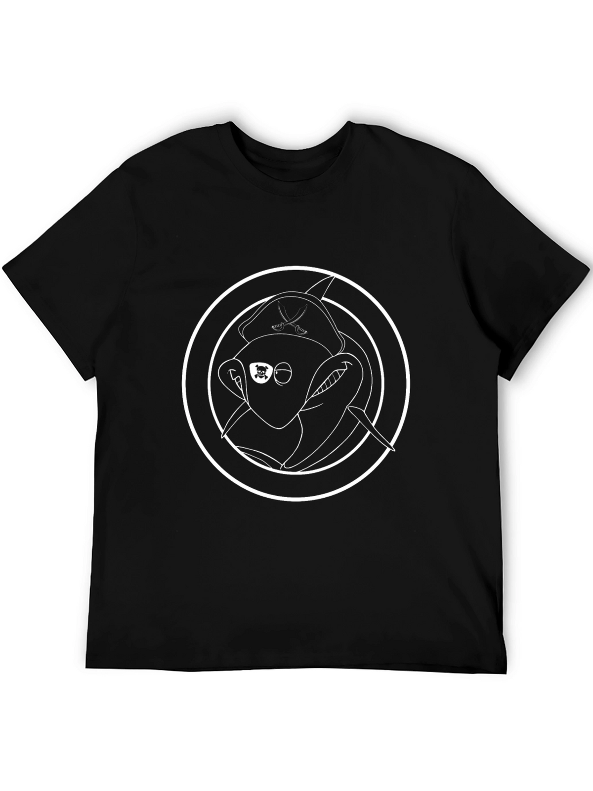 Pirate Monkey Graphic Black T-Shirt