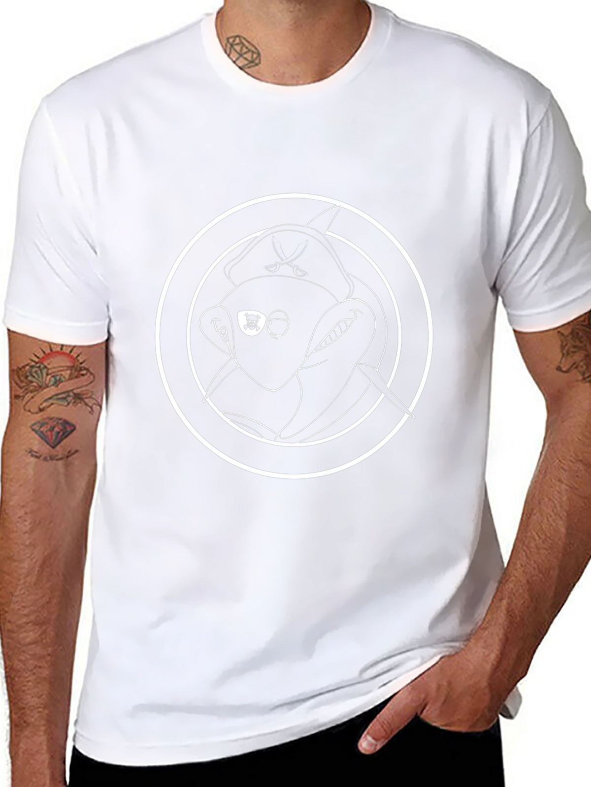 Pirate Monkey Graphic Black T-Shirt