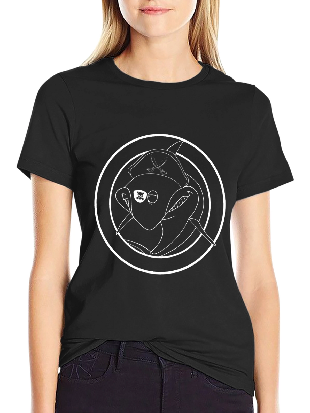 Pirate Monkey Graphic Black T-Shirt