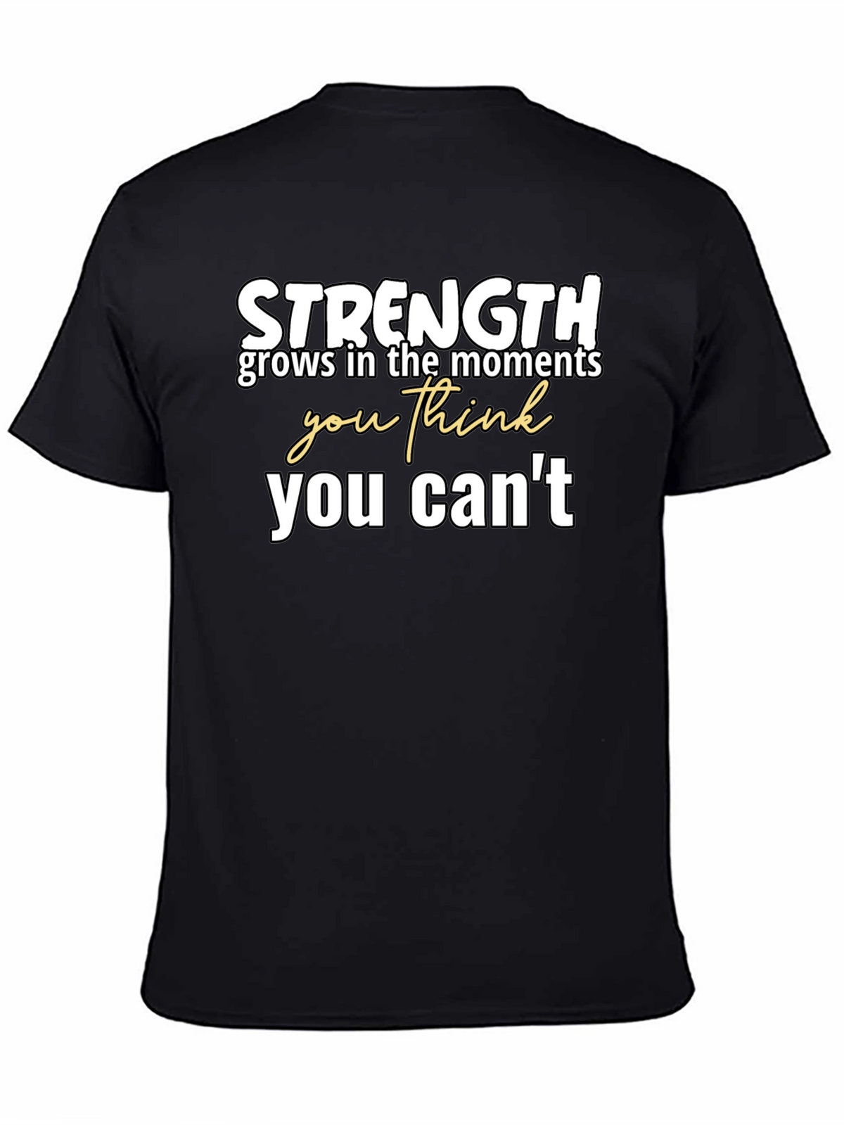Strength Motivational Graphic Tee - Black
