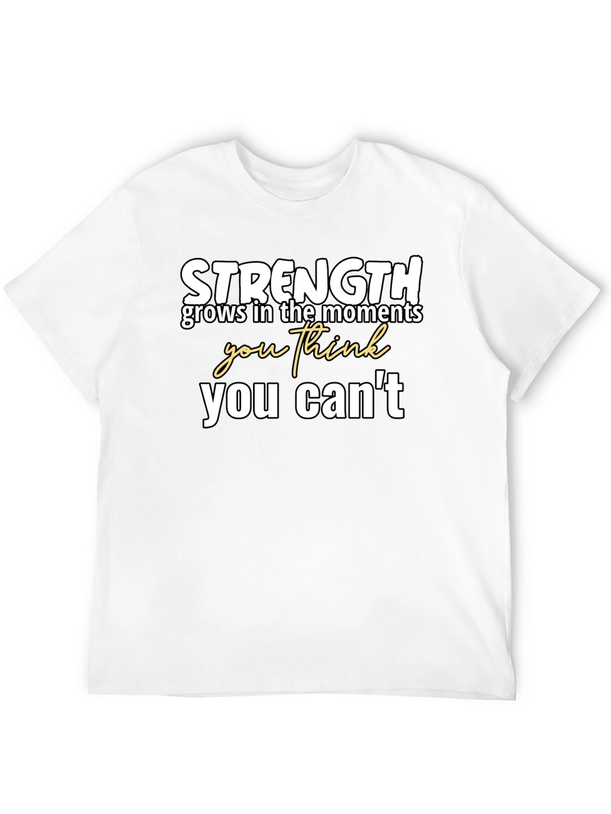 Strength Motivational Graphic Tee - Black
