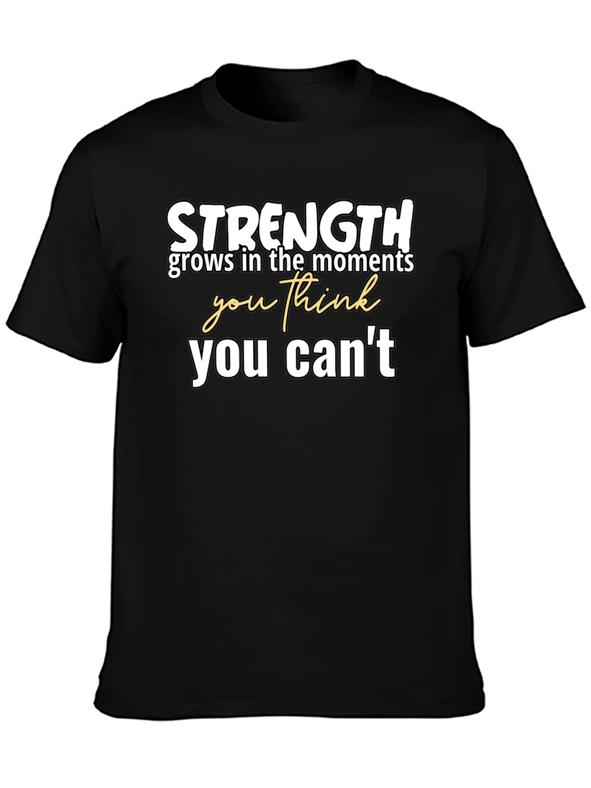 Strength Motivational Graphic Tee - Black