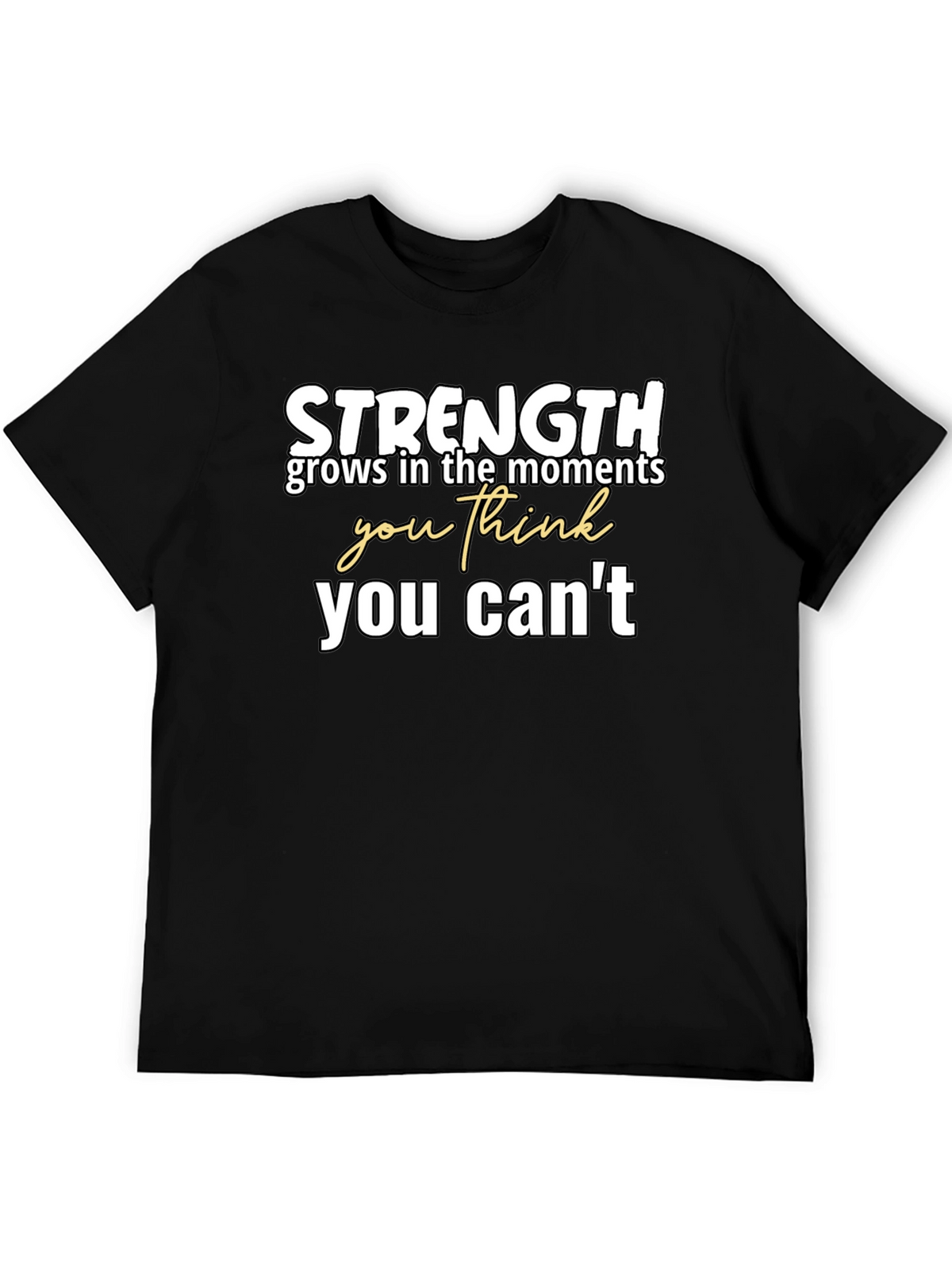 Strength Motivational Graphic Tee - Black