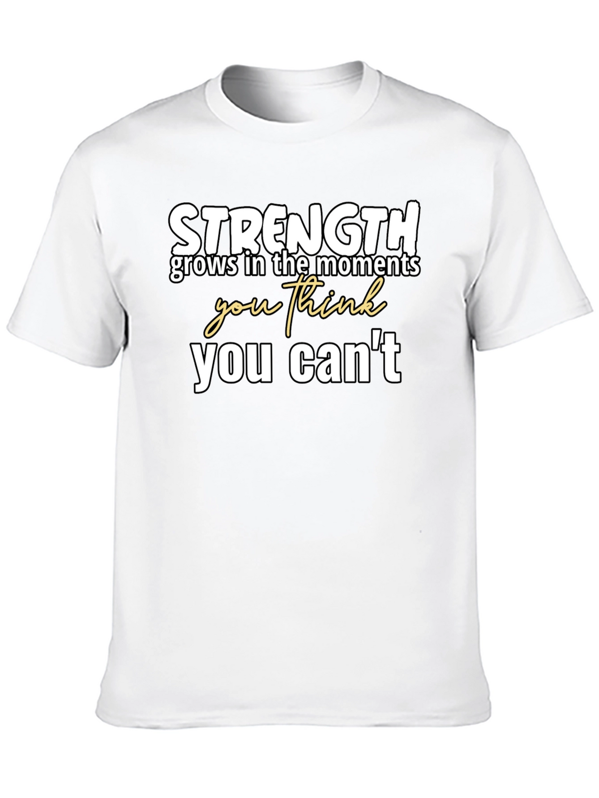 Strength Motivational Graphic Tee - Black