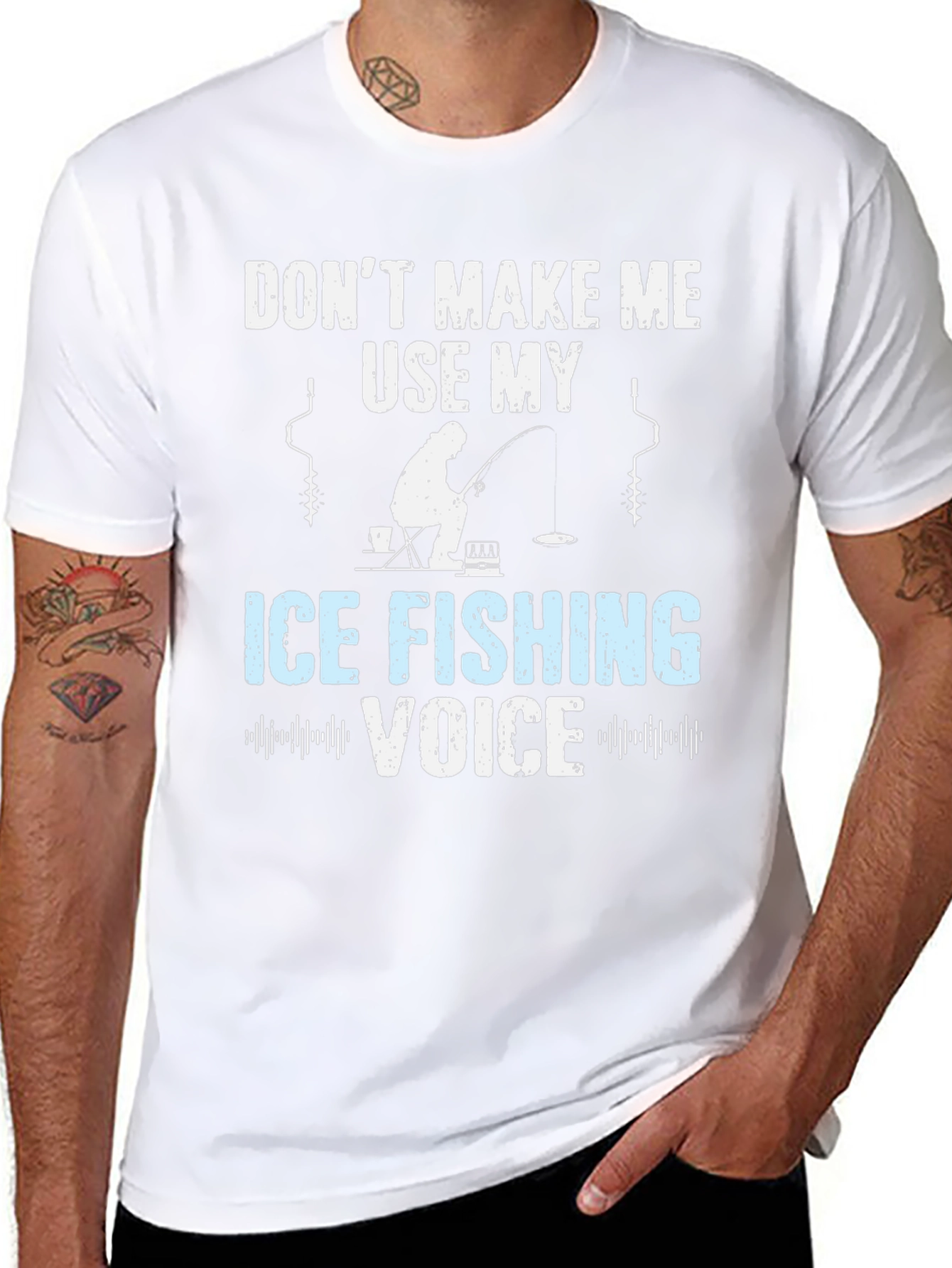 Ice Fishing Voice T-Shirt Funny Fisherman Tee