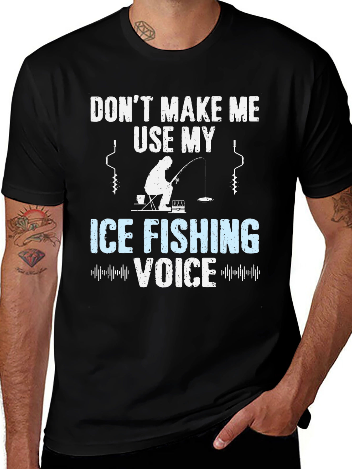 Ice Fishing Voice T-Shirt Funny Fisherman Tee