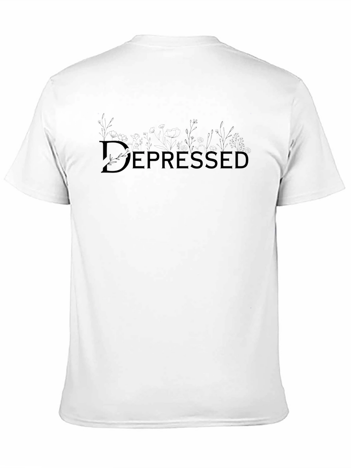 Depressed Floral Graphic T-Shirt - Black