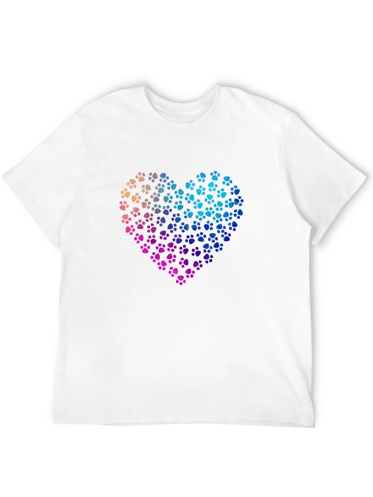 Paw Print Heart Graphic T-Shirt - Black