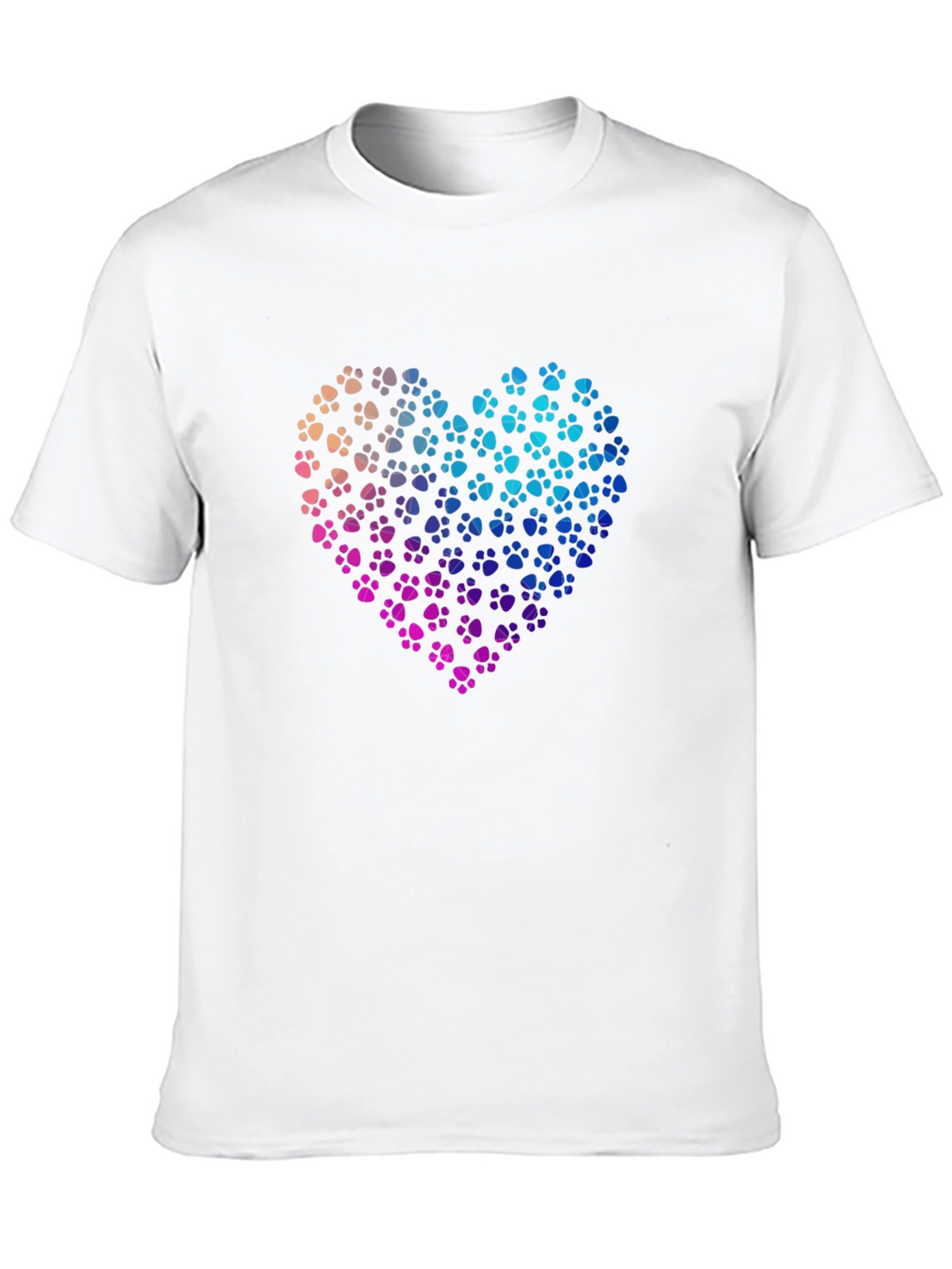 Paw Print Heart Graphic T-Shirt - Black