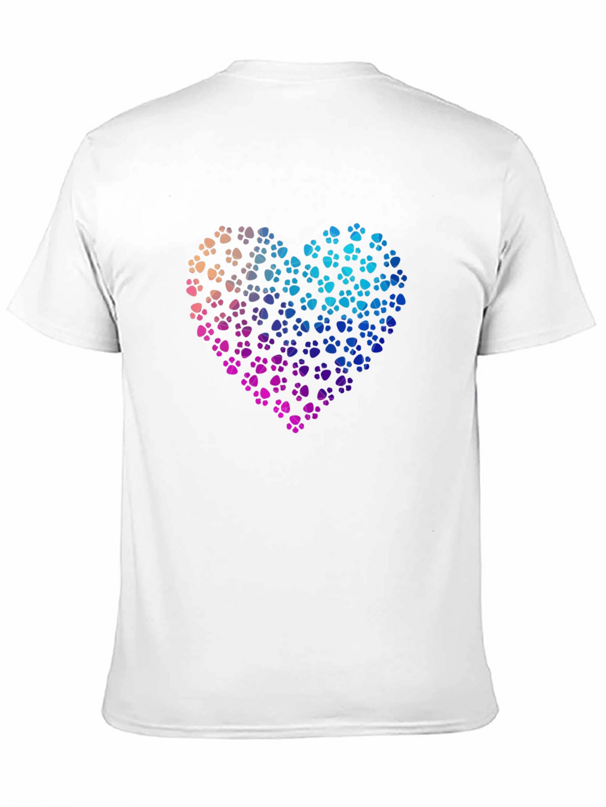 Paw Print Heart Graphic T-Shirt - Black