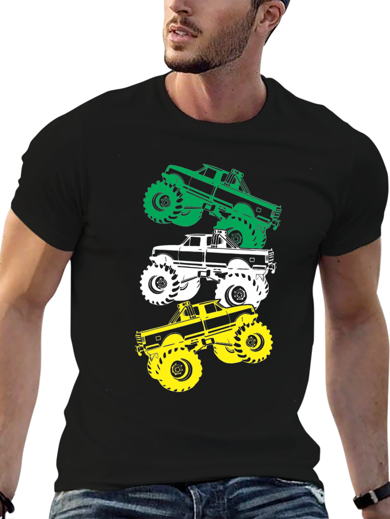 Monster Truck Graphic Tee - Black Cotton