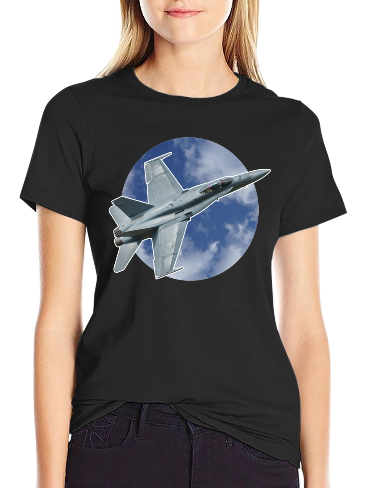 Jet Fighter Graphic Black T-Shirt
