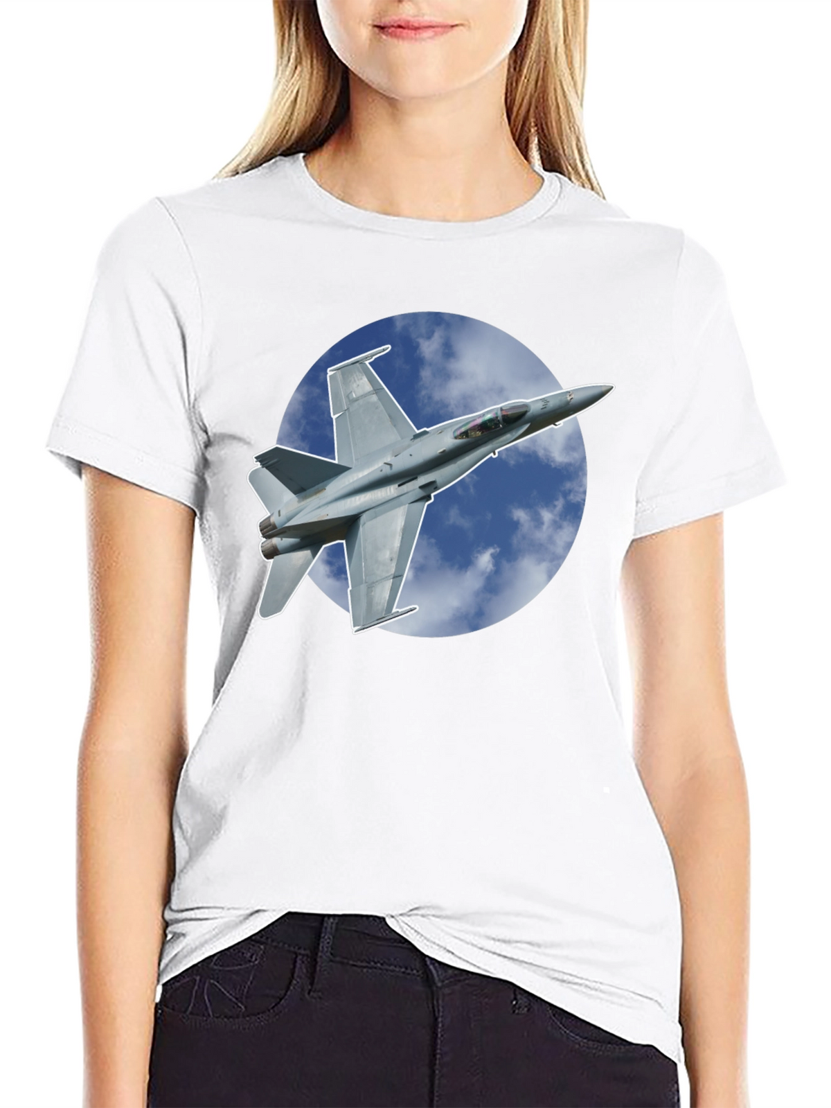 Jet Fighter Graphic Black T-Shirt