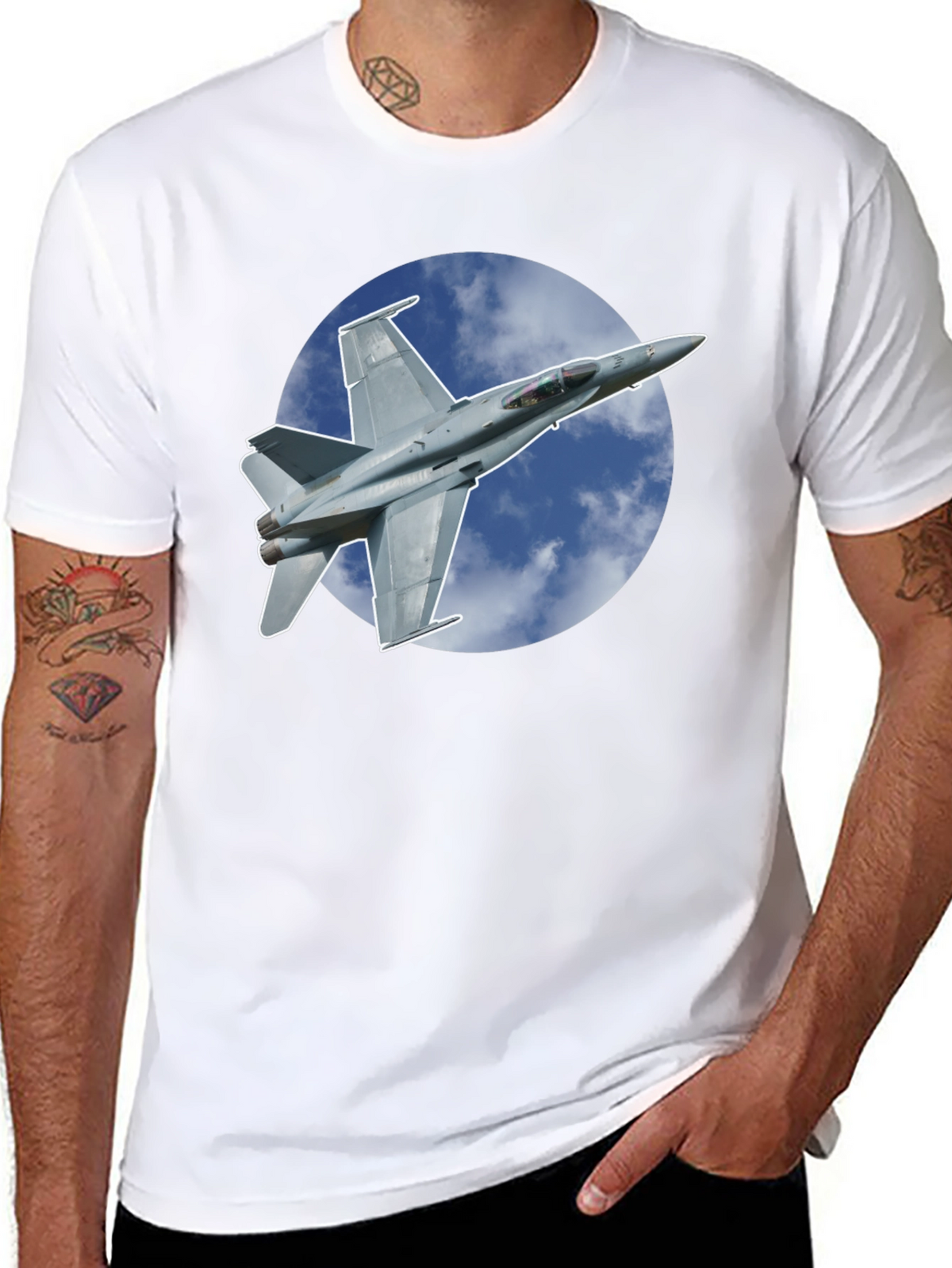Jet Fighter Graphic Black T-Shirt
