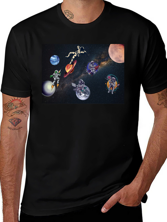 Astronaut Galaxy Black T-Shirt