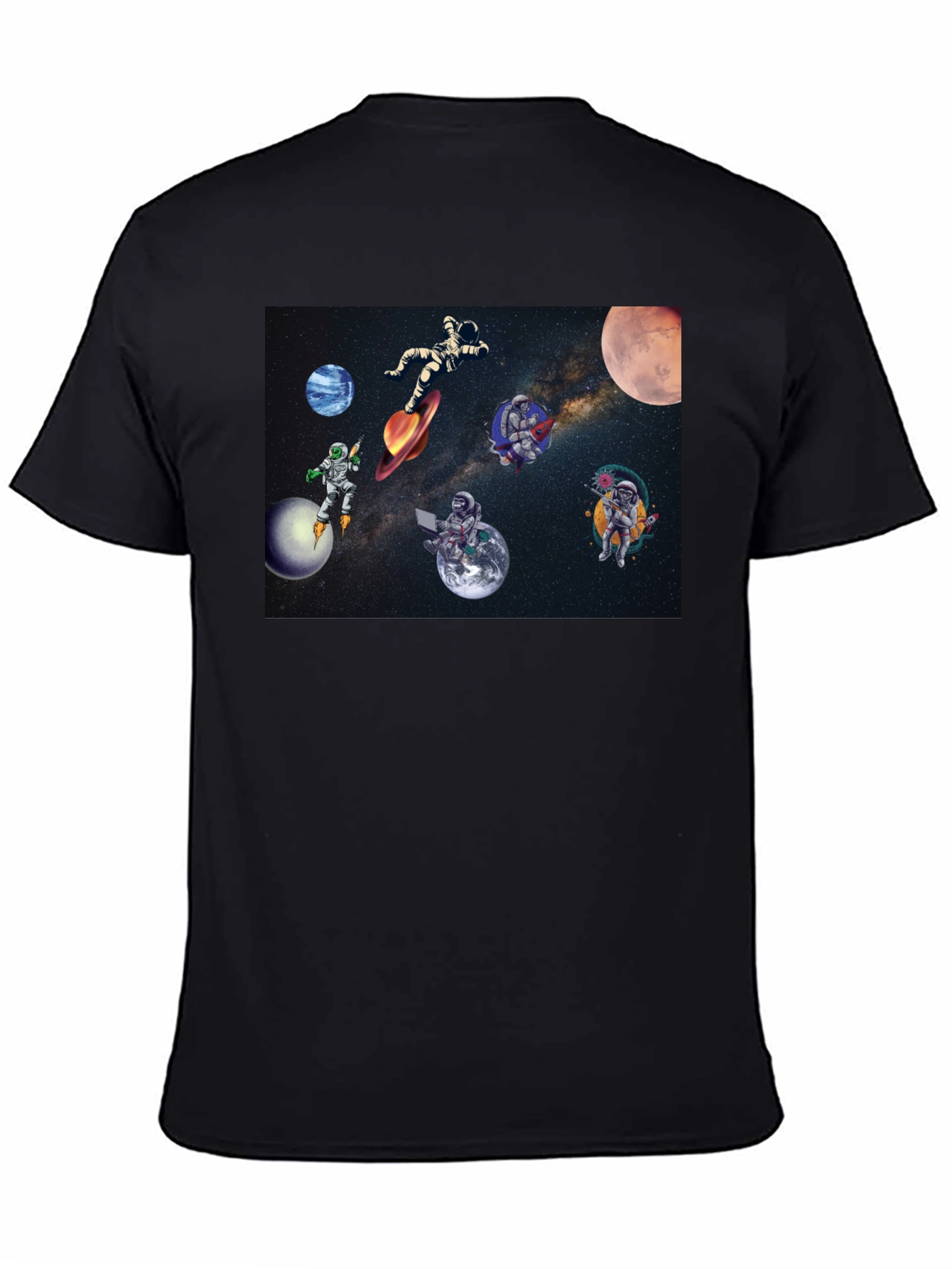Astronaut Galaxy Black T-Shirt