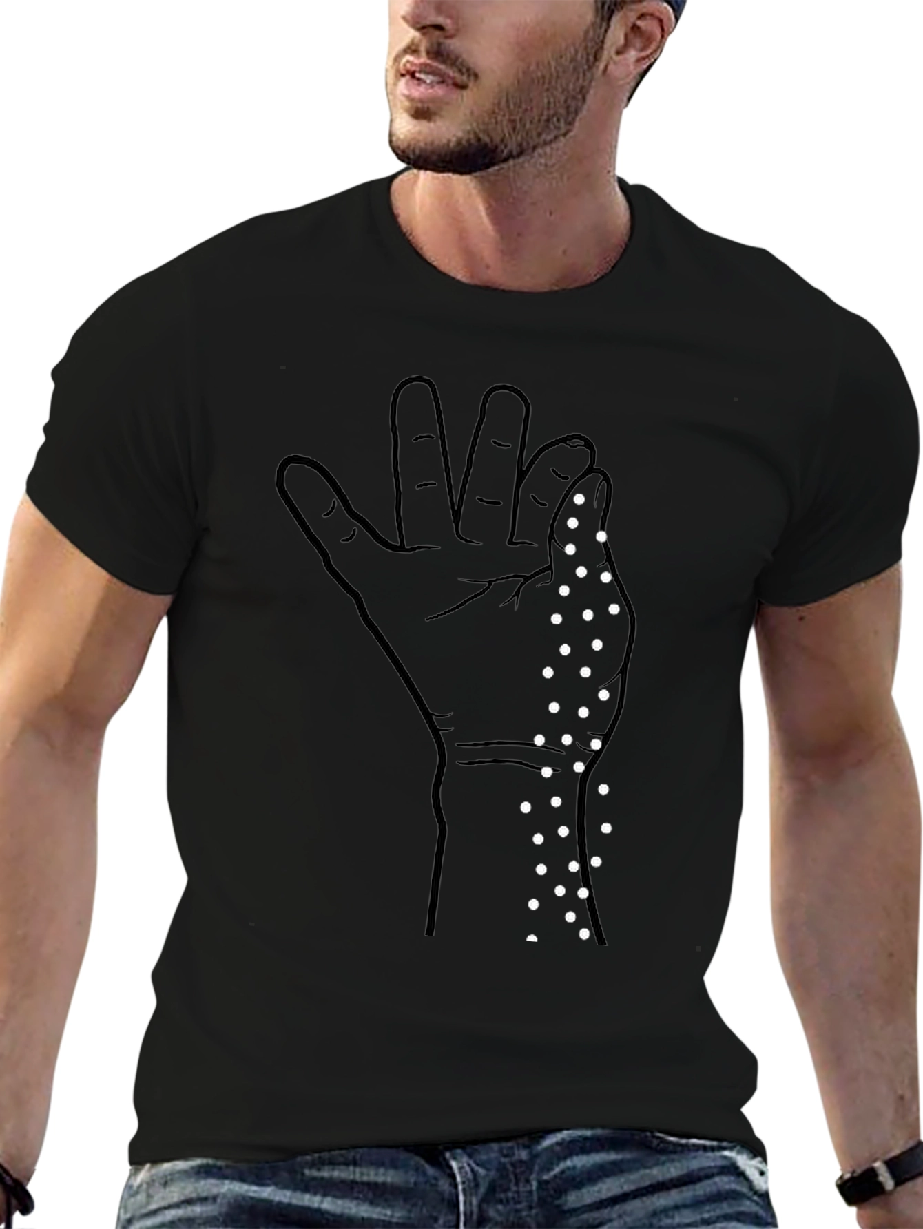 Salt Bae Hand Gesture Graphic Tee - Black