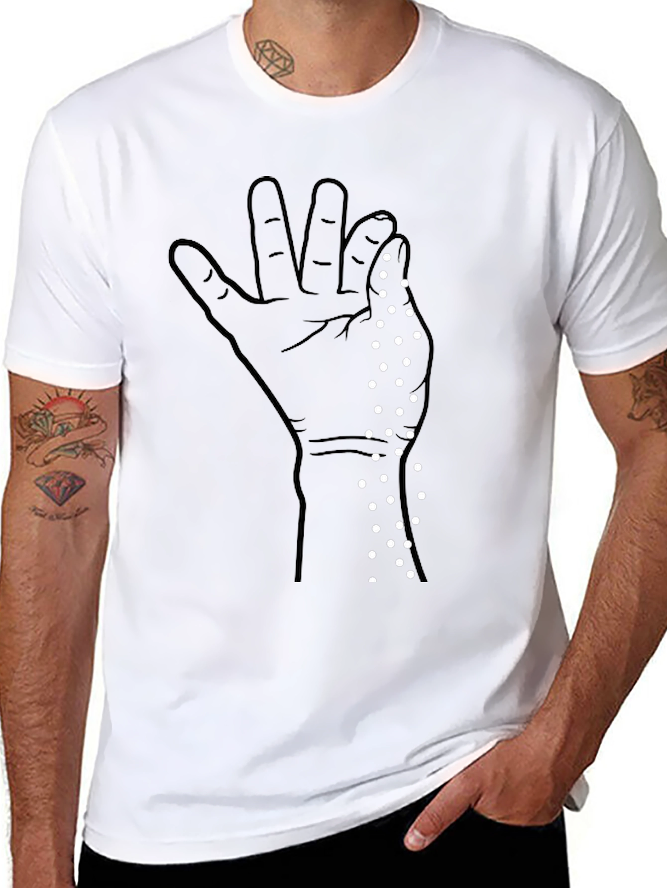 Salt Bae Hand Gesture Graphic Tee - Black