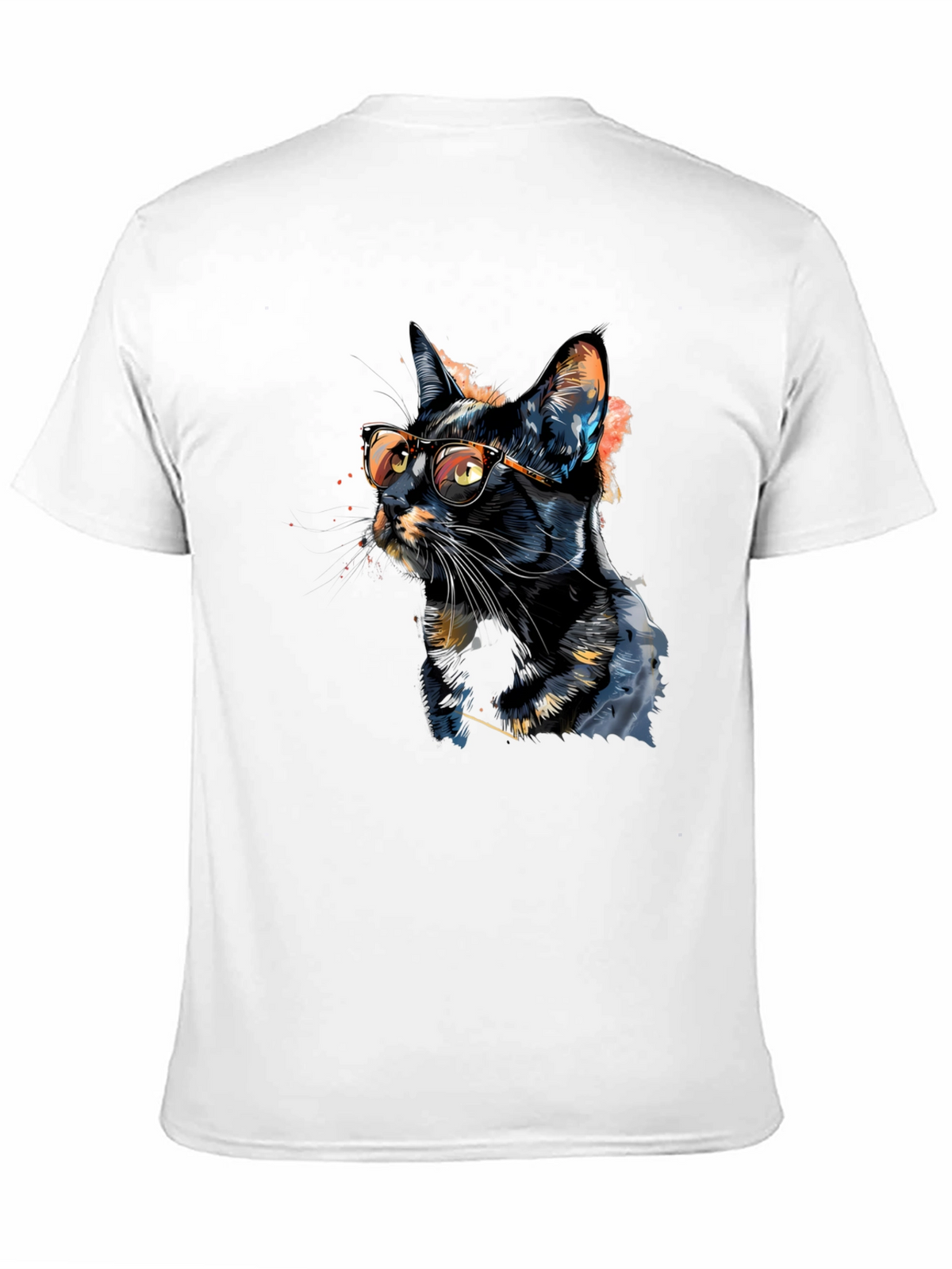 Cool Cat T-Shirt - Artistic Design Black Tee